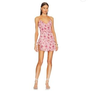 superdown x Revolve Kina Mini Dress – Pink Floral – Size Small